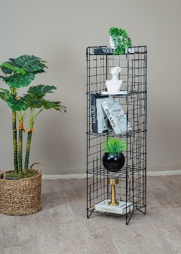 5 Raflı Tel Kitaplık Dekoratif Çok Amaçlı Kurulum Gerektirmeyen Düzenleyici