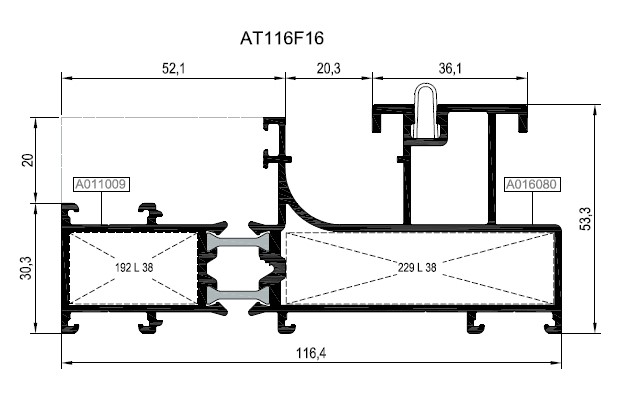 AT116F16 ALM. PROFİL MAT RST116 14,8MM ISI YALITIMLI KASA