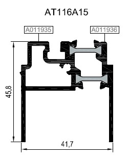 AT116A15 ALM. PROFİL 14,8 MM RAL 7016 TEXTURE ADAPTÖR PROFİLİ